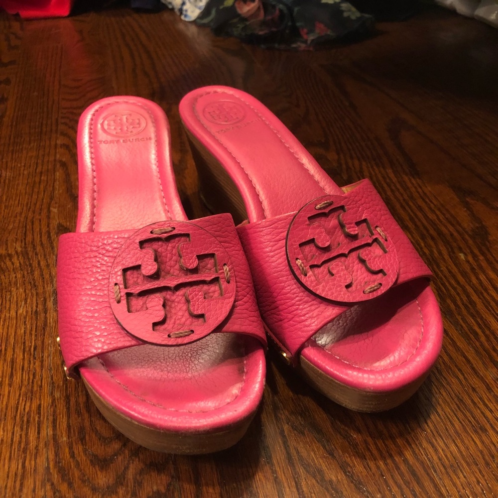 Pink Tory Burch Sandal Wedges Size 10